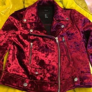 NWOT velvet moto jacket